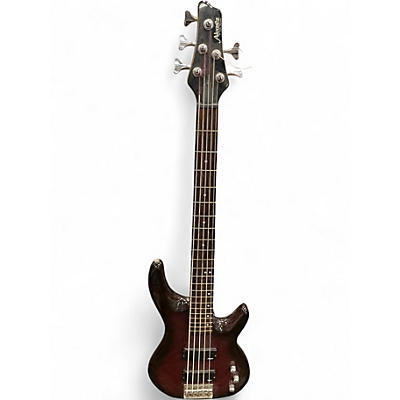 Used Alvarez ELECTRIC VILLAN 5 STRING Chrome Red Electric Bass Guitar