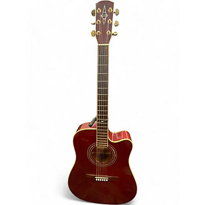 Alvarez Used Alvarez FD60 Red Acoustic Electric Guitar