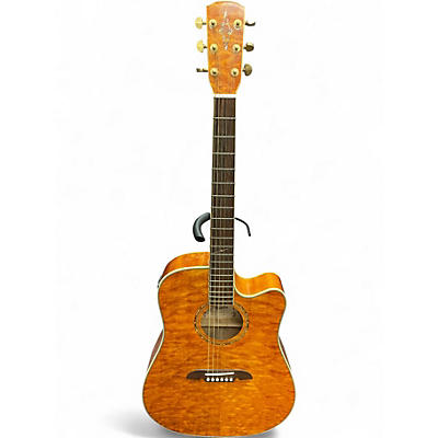 Used Alvarez FD60AMB Flamed Amber Acoustic Electric Guitar
