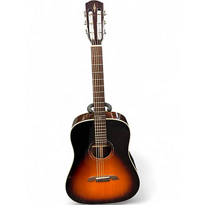 Used Alvarez MD70e Herringbone Dreadnought Sunburst Acoustic Electric Guitar