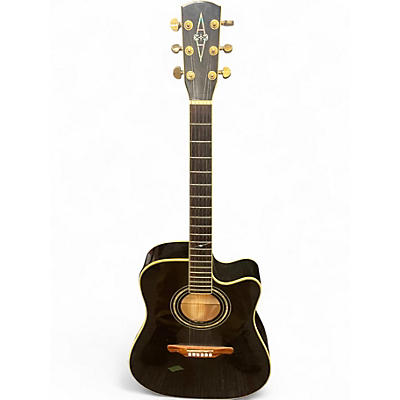 Used Alvarez ad60 black Acoustic Electric Guitar