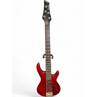 Used Alvarez ae5b Candy Apple Red Electric Bass Guitar