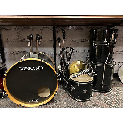 Used American Drum Works 5 piece Kobra 5dx Black Drum Kit