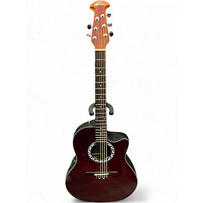 Used Applause AB24-RR Wine Red Acoustic Electric Guitar