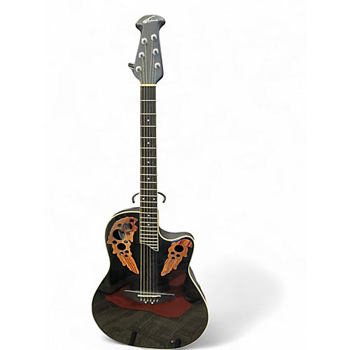 Used Applause By Ovation AE 148 Black Acoustic Electric Guitar Black