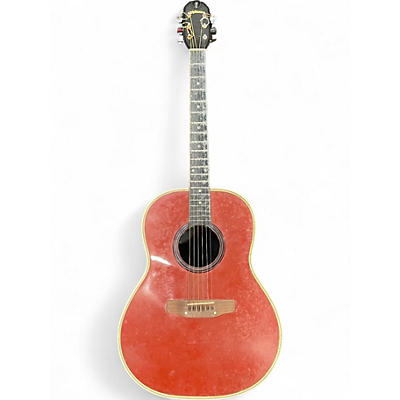 Used Applause Roundbody Maroon Acoustic Guitar