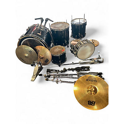 Used Aquarian 6 Piece Vision SST Ply Shell Black Drum Kit