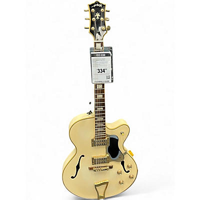 Used Arbor AJ140 White Hollow Body Electric Guitar