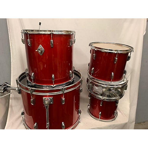 Used Argent 5 piece 5 Piece Kit Candy Apple Red Drum Kit Candy Apple Red