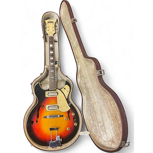 Used Aria 1202T 2 Color Sunburst Hollow Body Electric Guitar 2 Color Sunburst