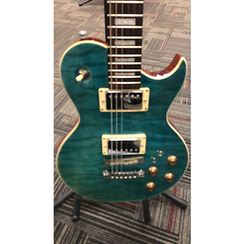 Aria Used Aria PE480 Quilt Maple Blue Solid Body Electric Guitar Quilt Maple Blue