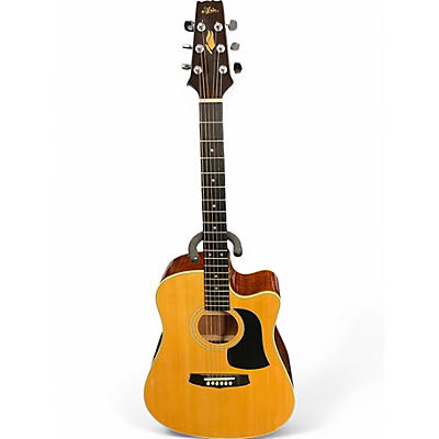 Used Aria aw200ce Natural Acoustic Electric Guitar