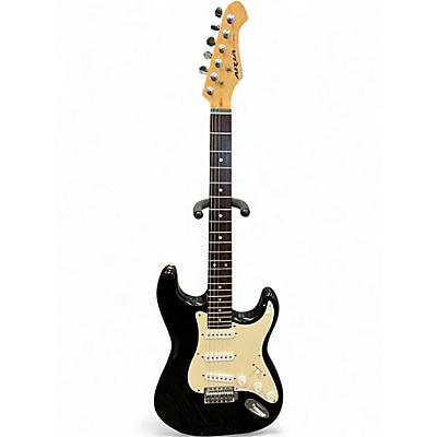 Used Aria stg series Black Solid Body Electric Guitar