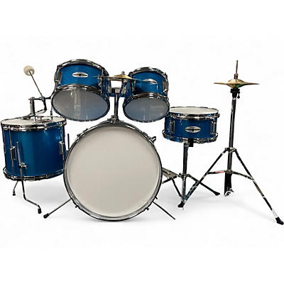 Used Ashthorpe 4 Piece 4 PIECE JUNIORS DRUM SET Metallic Blue Drum Kit