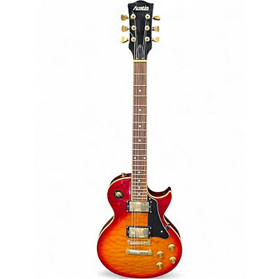 Used Austin AU876 Cherry Sunburst Solid Body Electric Guitar