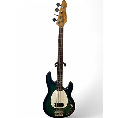 Used Austin MUSIC MAN STYLE TRANSPARENT BLUE GREEN Electric Bass Guitar