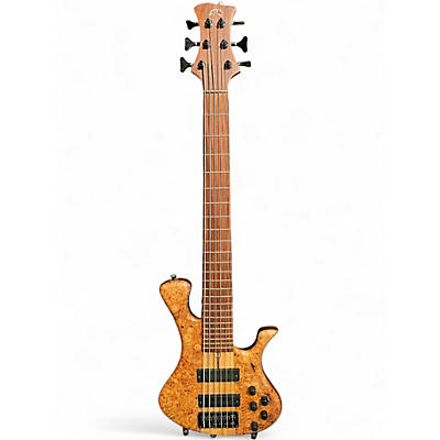 Used Ays  Zero Model  Natural Exotic Burl Electric Bass Guitar
