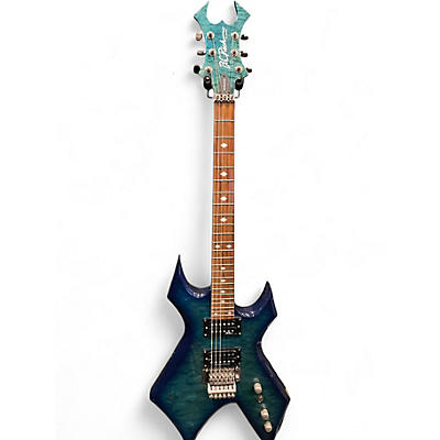 Used B.C. Rich 2000's NJ Series Warlock Ocean Blue Burst Solid Body Electric Guitar