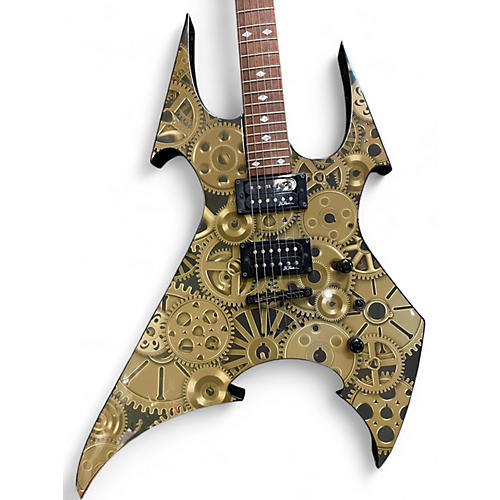 Used B.C. Rich Beast LIMITED BODYART COLLECTION BRASS CITY Black Solid Body Electric Guitar Black