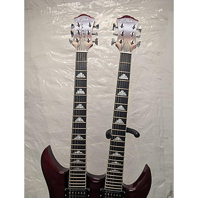 B.C. Rich Used B.C. Rich Bich Double Neck Trans Red Solid Body Electric Guitar