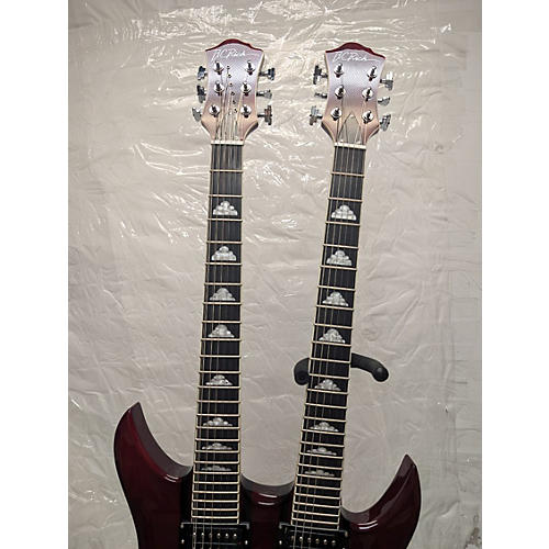 B.C. Rich Used B.C. Rich Bich Double Neck Trans Red Solid Body Electric Guitar Trans Red