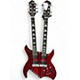 Used B.C. Rich Bich Legacy Double Neck Trans Red Solid Body Electric Guitar Trans Red