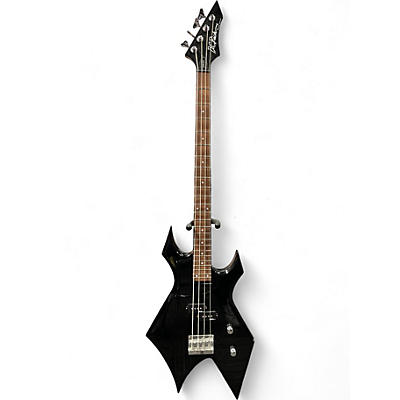 Used B.C. Rich Bronze Series Warlock Bass Black Electric Bass Guitar