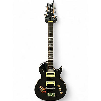 Used B.C. Rich Bronze Series Warlock Black/Flames Solid Body Electric Guitar