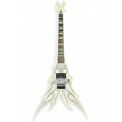 Used B.C. Rich DVG Limited Edition Draco V Floyd Rose White Solid Body Electric Guitar