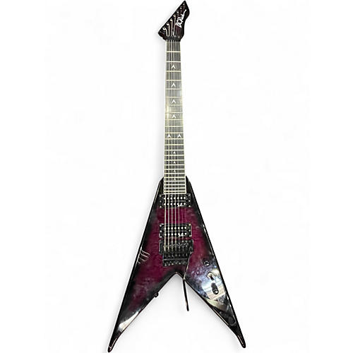 Used B.C. Rich Deluxe Jr V Active EMG Floyd Rose Red to Black Fade Solid Body Electric Guitar Red to Black Fade