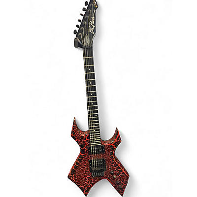 Used B.C. Rich "Eddie's" Inspired NJ Series Warlock Red Crackle Solid Body Electric Guitar