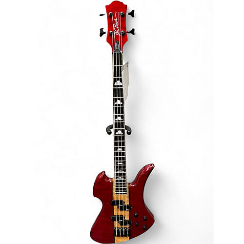 Used B.C. Rich Heritage Classic Mockingbird Bass Red Electric Bass Guitar Red