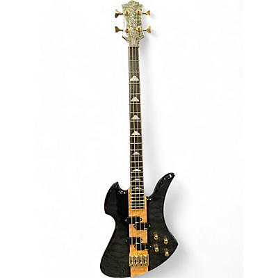 Used B.C. Rich Heritage Classic Mockingbird Bass Trans Black Electric Bass Guitar