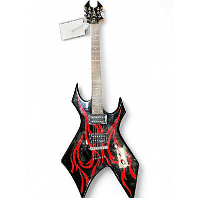 Used B.C. Rich KKW Warlock Tribal Black and Red Solid Body Electric Guitar