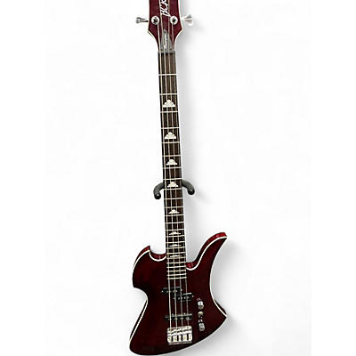 Used B.C. Rich MASTERPIECE MOCKINGBIRD RED Electric Bass Guitar
