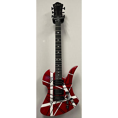 B.C. Rich Used B.C. Rich Mockingbird ST Red With Black And White Stripes Solid Body Electric Guitar