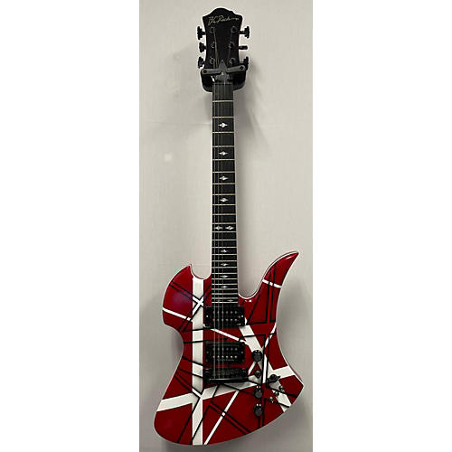 B.C. Rich Used B.C. Rich Mockingbird ST Red With Black And White Stripes Solid Body Electric Guitar Red with Black and White Stripes