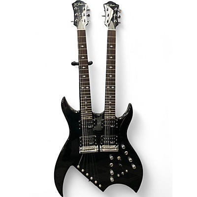 Used B.C. Rich Pro X Custom Bich Double Neck Black Solid Body Electric Guitar