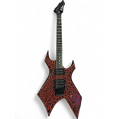 Used B.C. Rich Stranger Things Eddie's Inspired NJ Warlock Red Crackle Solid Body Electric Guitar