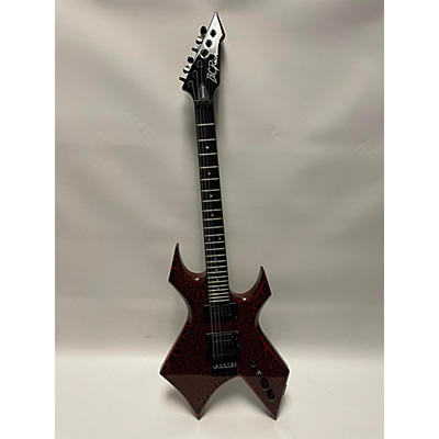 B.C. Rich Used B.C. Rich Stranger Things "Eddie's" Warlock Red Crackle Solid Body Electric Guitar