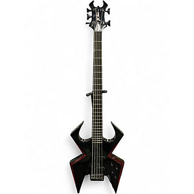 Used B.C. Rich W.M.D. WIDOW Black Electric Bass Guitar