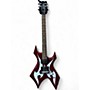 Used B.C. Rich WARLOCK RED WITH WHITE FLAMES Solid Body Electric Guitar RED WITH WHITE FLAMES
