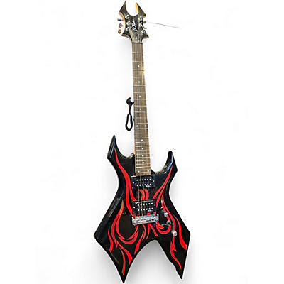 Used B.C. Rich Warlock KKW Black w/ red flame Solid Body Electric Guitar