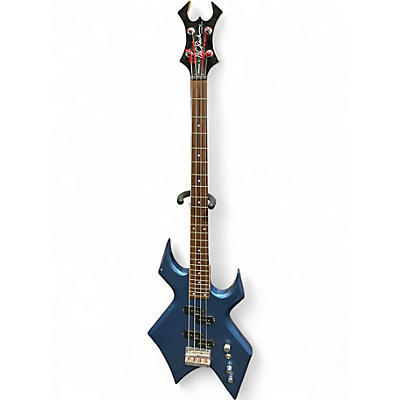 Used B.C. Rich Warlock One Bass Metallic Blue Electric Bass Guitar
