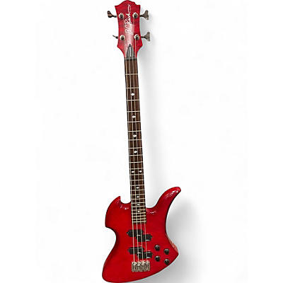 Used B.C. Rich nj mockingbird bass red burst Electric Bass Guitar