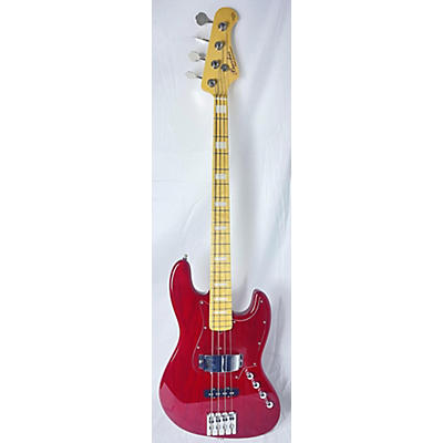 Used BACCHUS WOODLINE 417 Trans Red Electric Bass Guitar