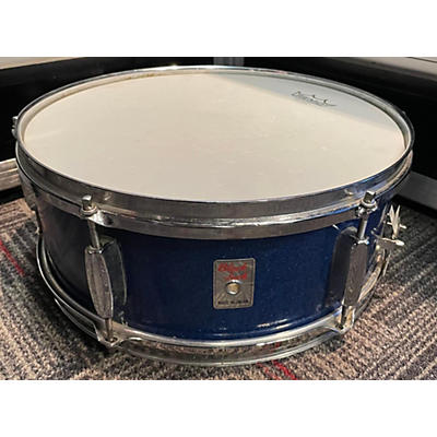Used BLACKJACK 14X5  Snare Drum Blue Sparkle
