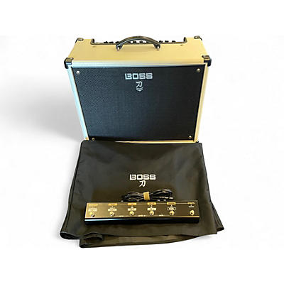 Used BOSS Katana KTN-100 MkII 100W 1x12 White With GA-FC EX Pedal Guitar Combo Amp