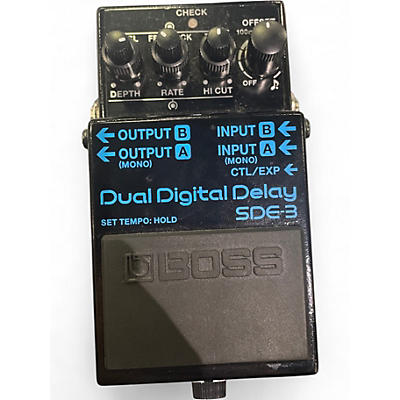Used BOSS SDE3 DUAL DIGITAL DELAY Effect Pedal Package