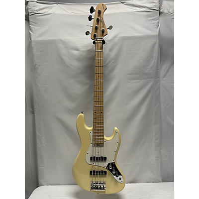 Used Bacchus Woodline 5 Yellow Electric Bass Guitar